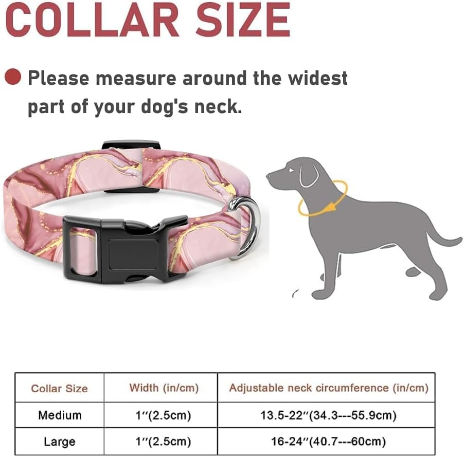 Dog Collar, Cute Dog Collar for Small Medium Large Dogs, Personalized Adjustable Soft Pet Collars with Quick Release Buckle for Walking Running, Cute Boho Mushrooms