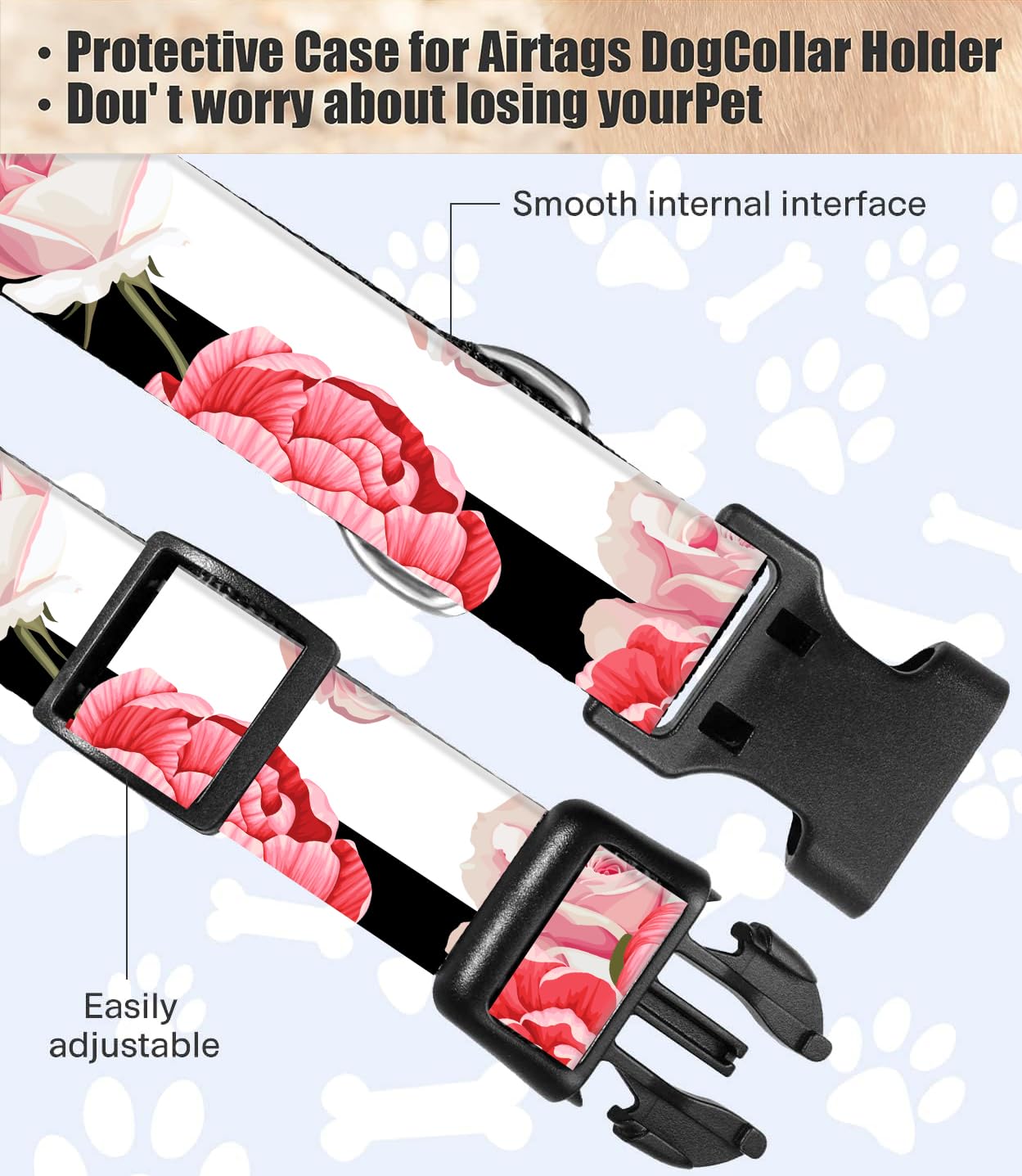 Dog Collar, Cute Dog Collar for Small Medium Large Dogs, Personalized Adjustable Soft Pet Collars with Quick Release Buckle for Walking Running, Cute Boho Mushrooms