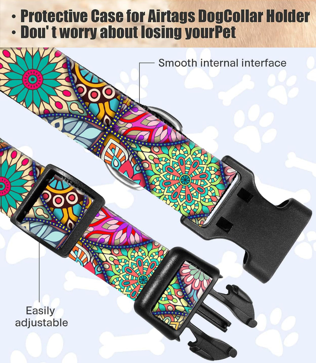 Dog Collar, Cute Dog Collar for Small Medium Large Dogs, Personalized Adjustable Soft Pet Collars with Quick Release Buckle for Walking Running, Cute Boho Mushrooms