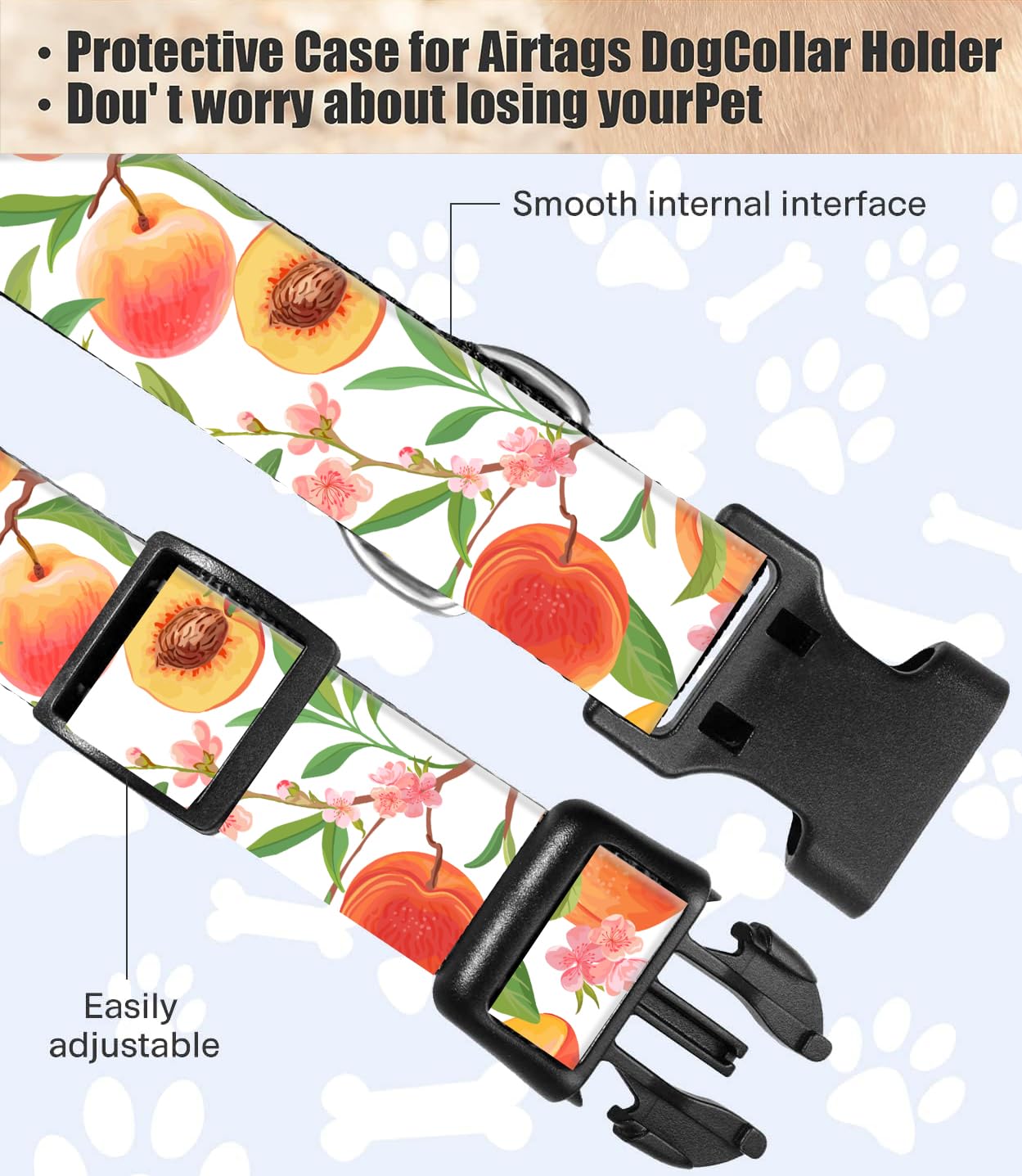 Dog Collar, Cute Dog Collar for Small Medium Large Dogs, Personalized Adjustable Soft Pet Collars with Quick Release Buckle for Walking Running, Cute Boho Mushrooms