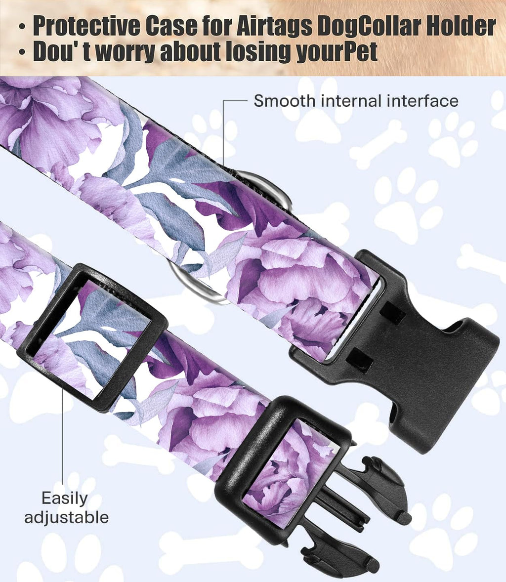 Dog Collar, Cute Dog Collar for Small Medium Large Dogs, Personalized Adjustable Soft Pet Collars with Quick Release Buckle for Walking Running, Cute Boho Mushrooms