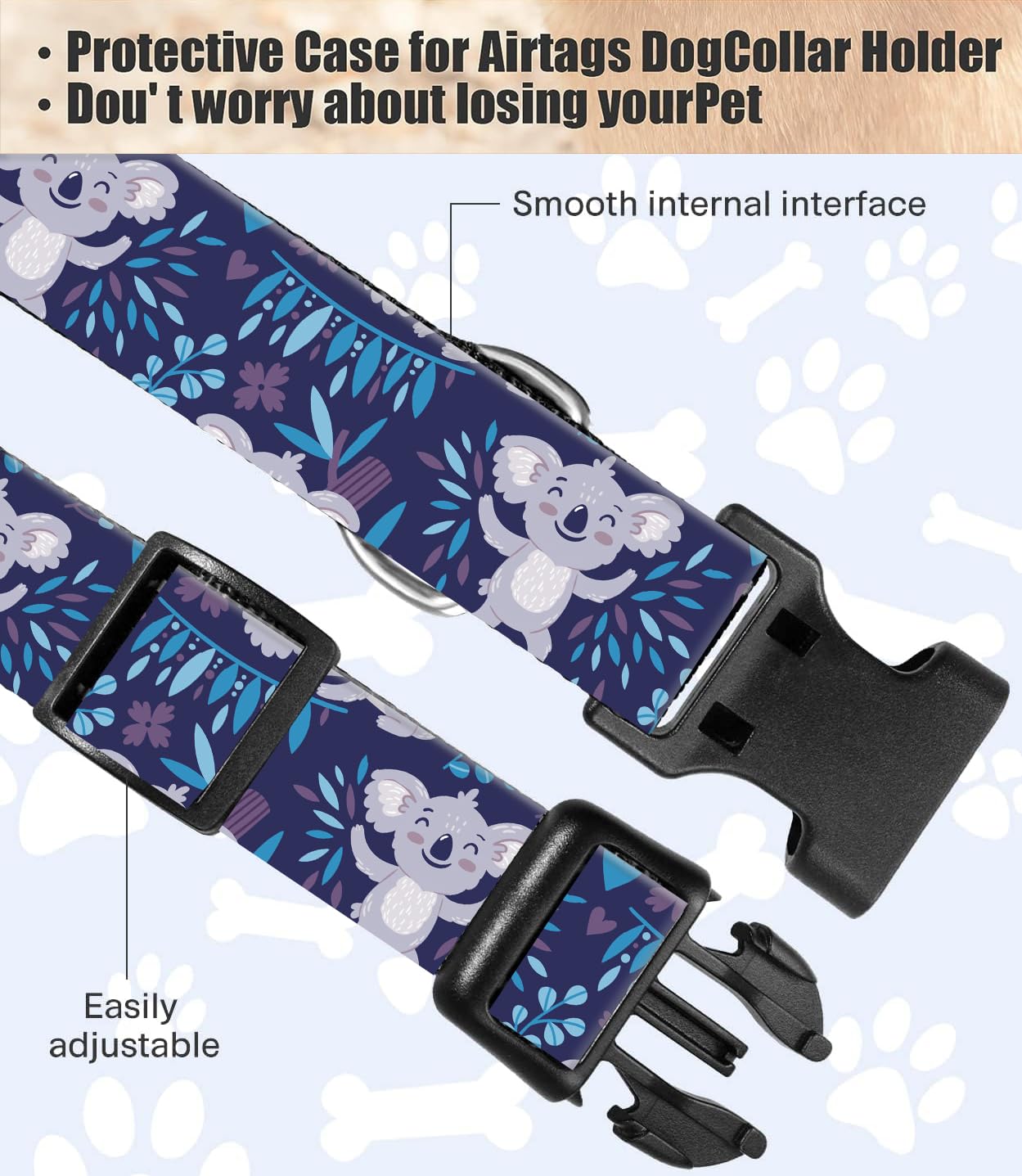 Dog Collar, Cute Dog Collar for Small Medium Large Dogs, Personalized Adjustable Soft Pet Collars with Quick Release Buckle for Walking Running, Cute Boho Mushrooms