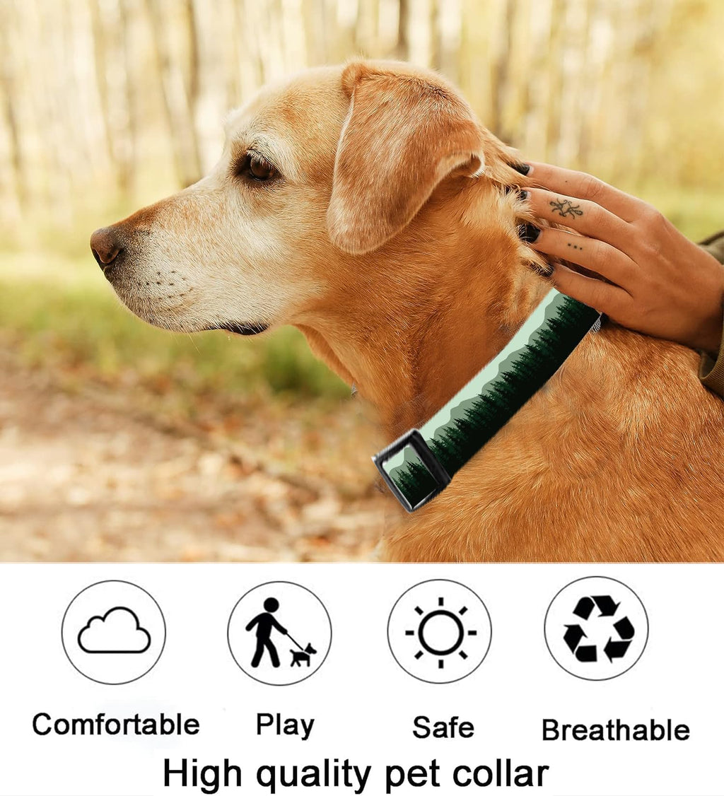 Dog Collar, Cute Dog Collar for Small Medium Large Dogs, Personalized Adjustable Soft Pet Collars with Quick Release Buckle for Walking Running, Cute Boho Mushrooms