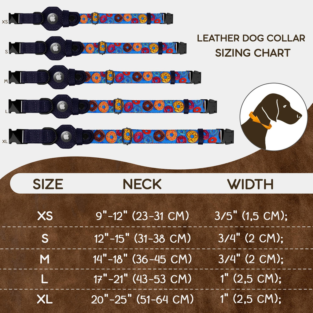 AirTag Dog Collar with Metal Buckle - Printed Nylon Soft Leather Dog Collar with Apple AirTag Holder - Secure Tracking GPS Pet Collars for Girl Boy Small Large Dogs (S, 12"-15" Neck Fit, Space)